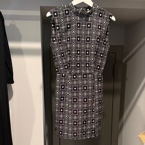 Anthropologie Black and White Geometric Mini Dress
